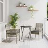 vidaXL Ensemble bistro de jardin 3 pcs Gris polyrotin
