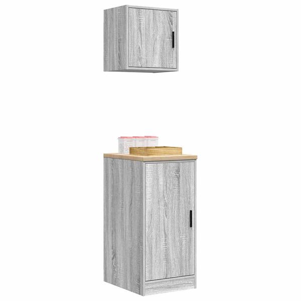 vidaXL Armoires de garage 2 pcs sonoma gris bois d'ingénierie