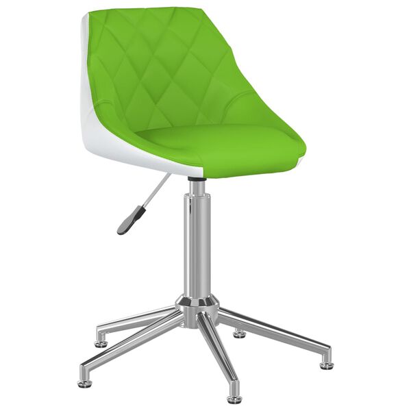 vidaXL Chaises &agrave; manger pivotantes lot de 4 vert et blanc similicuir