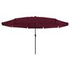 vidaXL Parasol de jardin Rouge et Noir 395 x 395 x 245 cm