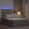 vidaXL Lit avec rangement et LED Gris clair 120 x 190 cm Polyester
