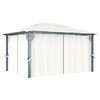 vidaXL Tonnelle avec rideau 400x300 cm Cr&egrave;me Aluminium