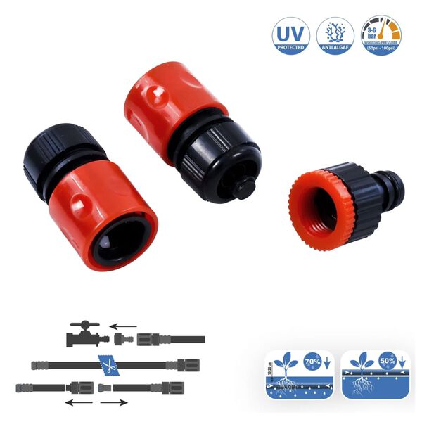 GR&Uuml;NTEK Kit de tuyau d'arrosage goutte-&agrave;-goutte 30 m Noir