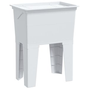 vidaXL Bac &agrave; linge blanc 59x41x75 cm r&eacute;sine