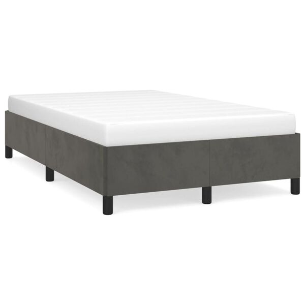 vidaXL Cadre de lit sans matelas gris fonc&eacute; 120x190 cm velours