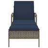 vidaXL Chaise longue avec coussin Gris 63 x 200 x 81 cm Résine tressée (États-Unis uniquement)