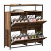 vidaXL Cabinet &agrave; chaussures avec &eacute;tag&egrave;re Bois ancien 100 x 34 x 112 cm