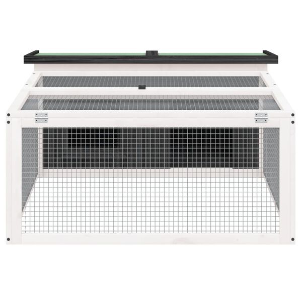 vidaXL Clapier gris 117,5x97x47,5 cm bois de pin massif