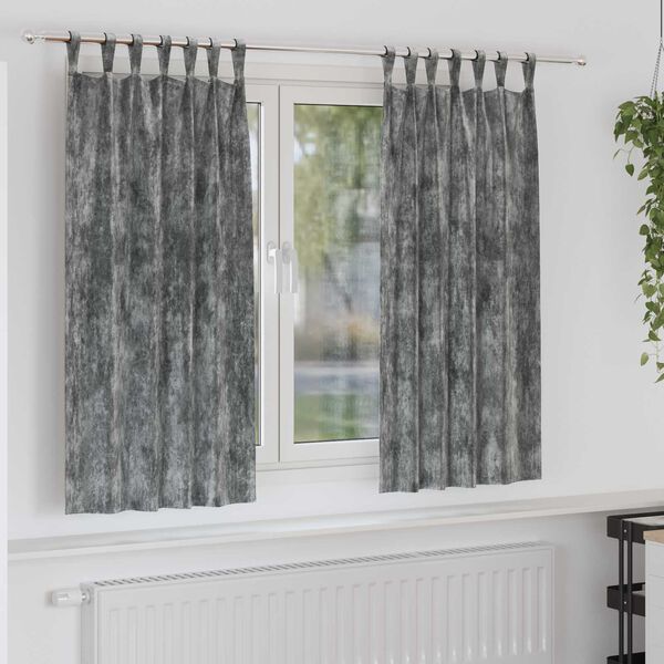 vidaXL Rideaux en velours 2 pcs Gris 175 x 140 cm Velours