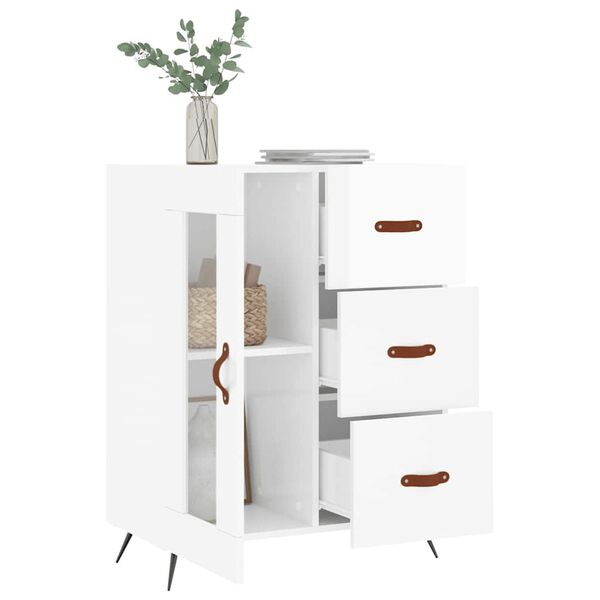 vidaXL Buffet Blanc brillant 69,5x34x90 cm Bois d'ingénierie