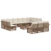 vidaXL Ensemble de canap&eacute; de jardin 14 pcs Beige polyrotin