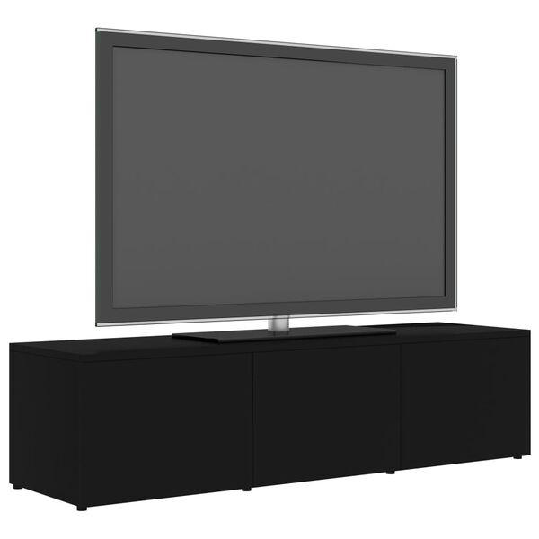 vidaXL Meuble TV Noir 120x34x30 cm Bois d'ing&eacute;nierie
