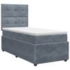 vidaXL Lit boxspring avec matelas Gris fonc&eacute; 90 x 190 cm Velours