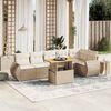 vidaXL Salon de jardin avec coussins 7 pcs beige r&eacute;sine tress&eacute;e