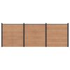 vidaXL Panneau de cl&ocirc;ture 3 pcs WPC et Aluminium Marron