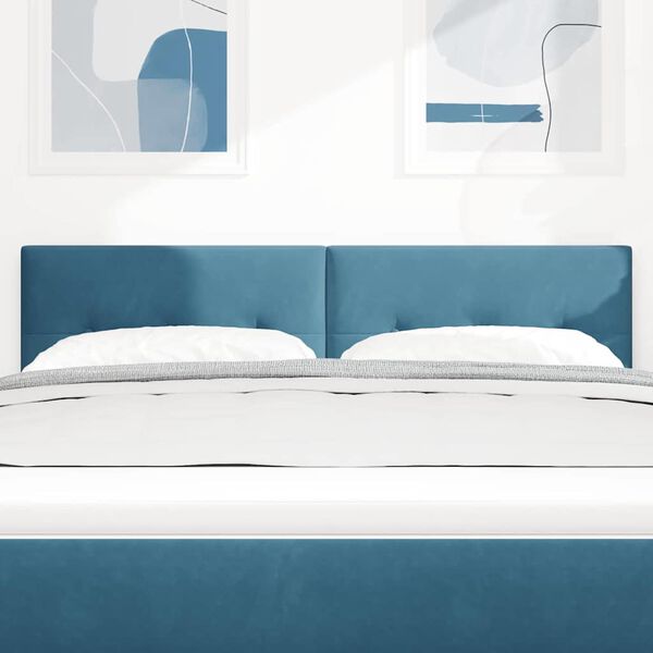 vidaXL T&ecirc;te de lit LED avec des lumi&egrave;res &agrave; LED Bleu 160 cm Polyester