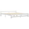 vidaXL Cadre de lit sans matelas blanc bois massif 200x200 cm