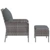 vidaXL Chaise de jardin avec tabouret gris r&eacute;sine tress&eacute;e