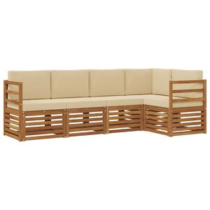 vidaXL Ensemble de canap&eacute; d'angle avec coussin 5 pcs Naturel et Beige
