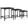 vidaXL Tables basses gigognes 3 pcs noir bois d'ing&eacute;nierie