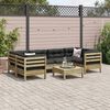 vidaXL Salon de jardin 7 pcs avec coussins bois de pin impr&eacute;gn&eacute;