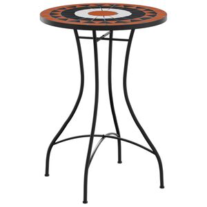 vidaXL Table de bistro mosa&iuml;que terre cuite blanc &Oslash;50x70 cm c&eacute;ramique