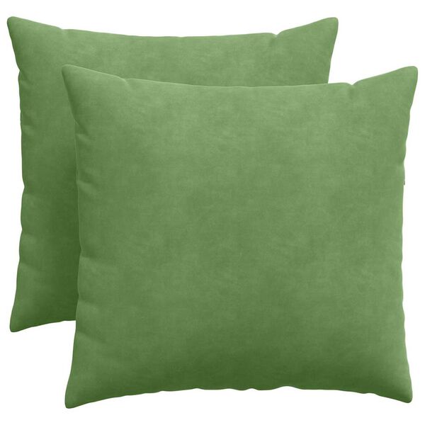 vidaXL Coussins de canapé 2 pcs Vert clair 50 x 50 cm
