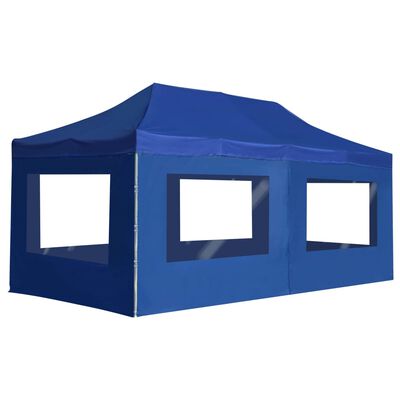 vidaXL Tente de réception pliable avec parois Aluminium 6 x 3 m Bleu