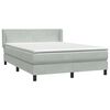 vidaXL Sommier &agrave; lattes de lit et matelas gris clair 140x210cm velours