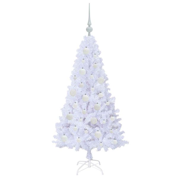 vidaXL Sapin de Noël artificiel avec 150 LED Blanc 120 cm PVC et Acier