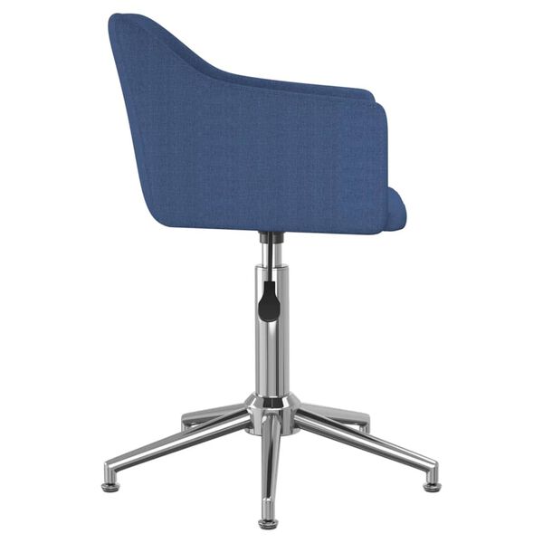 vidaXL Chaise pivotante de salle &agrave; manger Bleu Tissu