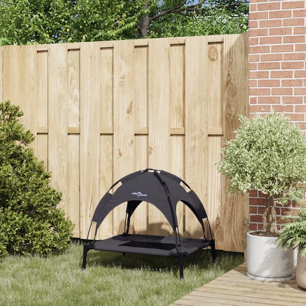 vidaXL Lit pour Chien Noir 76 x 62 x 70,5 cm Acier