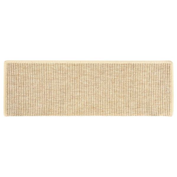 vidaXL Tapis d'escalier 15 pièces 65 x 21 x 4 cm Beige clair Bord rectangulaire