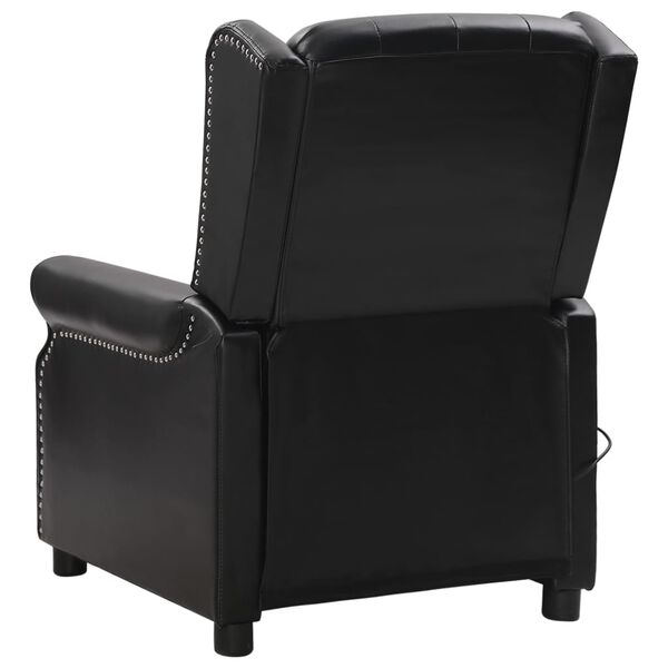 vidaXL Fauteuil de massage Noir Similicuir brillant