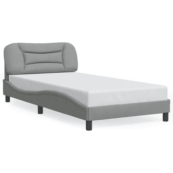 vidaXL Cadre de lit sans matelas Hvar gris clair 100x200 cm tissu