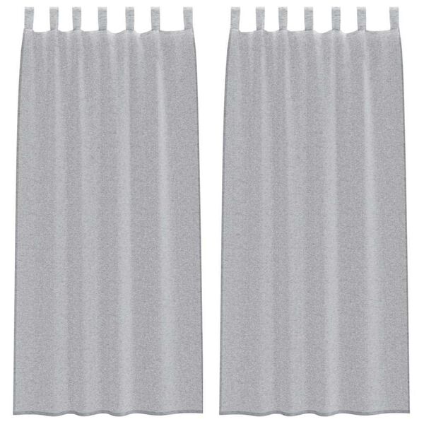 vidaXL Rideau en Voile 2 pcs Gris foncé 225 x 140 cm Polyester