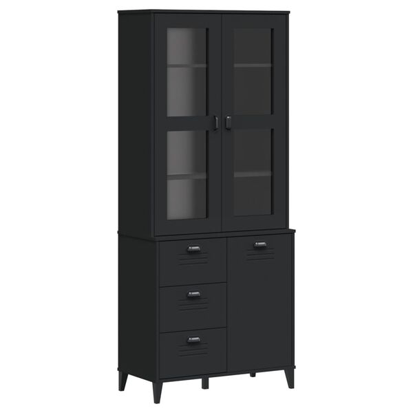 vidaXL Buffet VIKEN noir 80x40x190 cm bois massif de pin