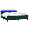 vidaXL Sommier &agrave; lattes de lit et matelas et LED vert fonc&eacute; 180x210cm velours