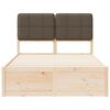 vidaXL Cadre de lit avec t&ecirc;te de lit rembourr&eacute;e Taupe 120 x 190 cm