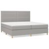 vidaXL Sommier &agrave; lattes de lit avec matelas Gris clair 200x200cm Tissu