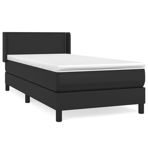 vidaXL Sommier &agrave; lattes de lit avec matelas Noir 80x200cm Similicuir