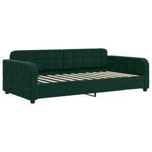 vidaXL Lit de repos sans matelas vert fonc&eacute; 100x200 cm velours