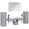 vidaXL Ensemble de mobilier de salle de bain 6 pcs Sonoma gris