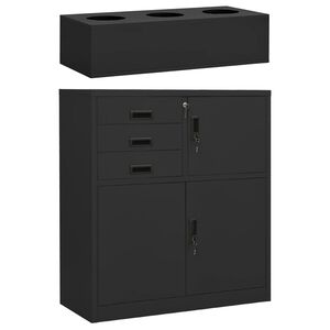 vidaXL Armoire de bureau et jardini&egrave;re Anthracite 90x40x125 cm Acier