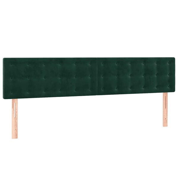 vidaXL T&ecirc;tes de lit Vert fonc&eacute; 200x5x78/88 cm Velours