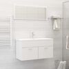 vidaXL Ensemble de meubles de salle de bain 2pcs blanc bois ingénierie