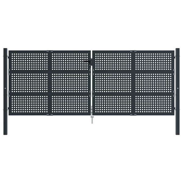 vidaXL Portail de jardin Anthracite 400 x 125 cm Acier