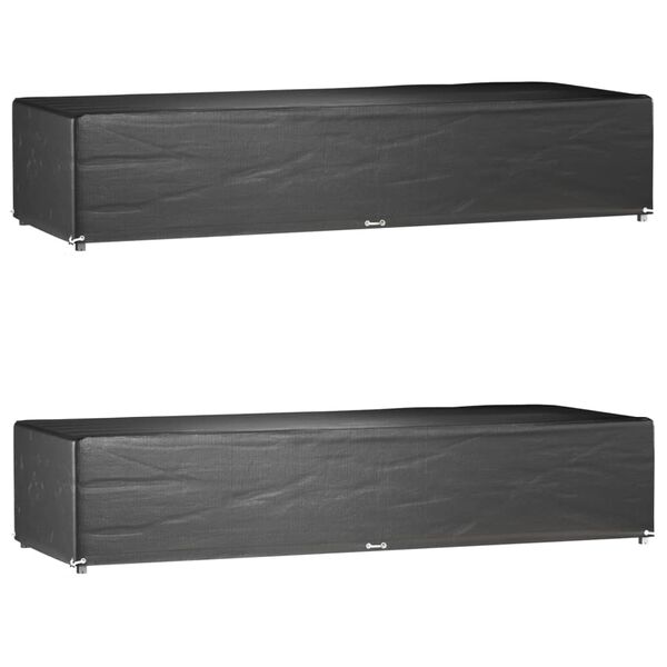 vidaXL Housses pour chaise longue 2 pcs 12 œillets 205x75x40 cm PE