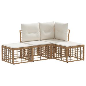 vidaXL Ensemble de canap&eacute;s d'ext&eacute;rieur Naturel Polyester
