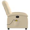 vidaXL Fauteuil de massage inclinable Cr&egrave;me Tissu